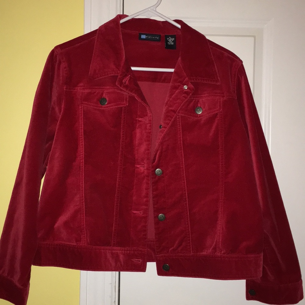 Velvet red Jean jacket